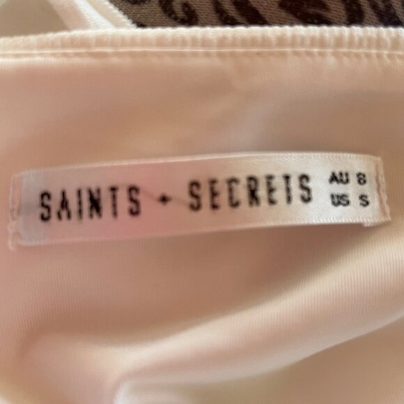 Saints &  Secrets Sleeveless white Halter Neck Midi Dress size small - Picture 3 of 6